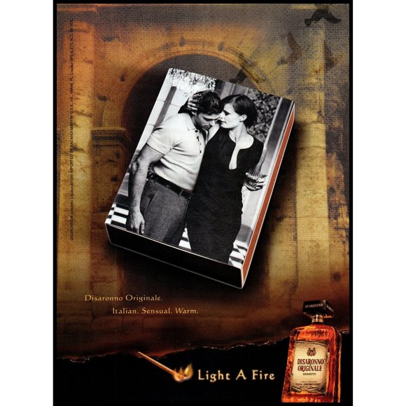 1999 Disaronno Originale Amaretto Vintage Print Ad Light a Fire Sensual Wall Art - Picture 1 of 1